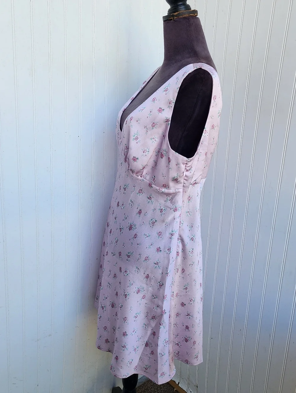 NWT BP NORDSTROM Women's Pink Cake Floral Sleeveless Satin Mini Dress Size XL - Picture 6 of 16